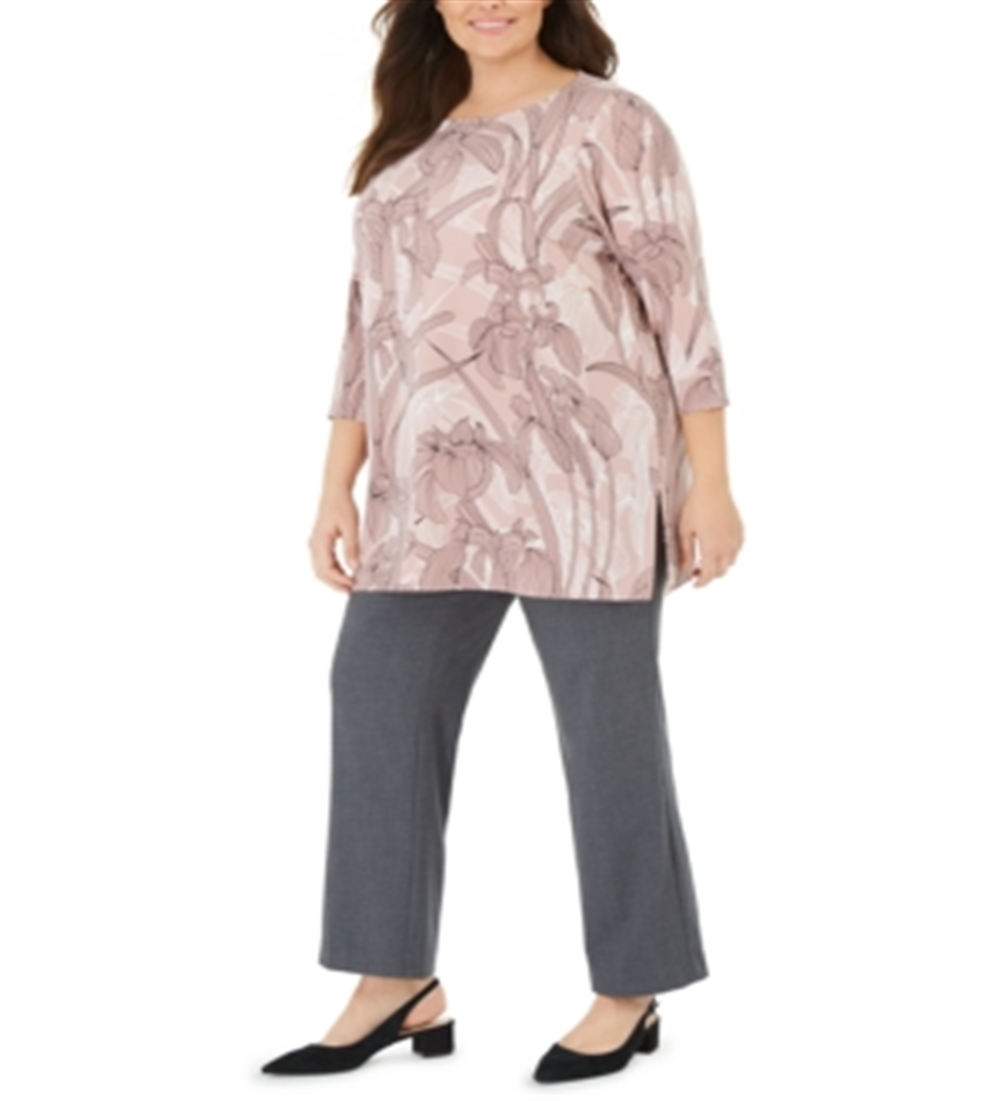 Alfani Women's Plus Floral Print Tunic Pink Size 3X