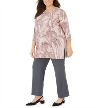 Alfani Women's Plus Floral Print Tunic Pink Size 3X
