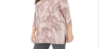 Alfani Women's Plus Floral Print Tunic Pink Size 3X