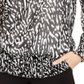 Alfani Women's Zebra Print Long Sleeve Jewel Neck Top  Black  Size XX-Large