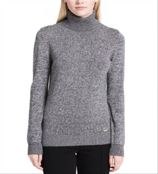 Calvin Klein Women's Long Sleeve Turtle Neck Sweater Gray Size X-Large