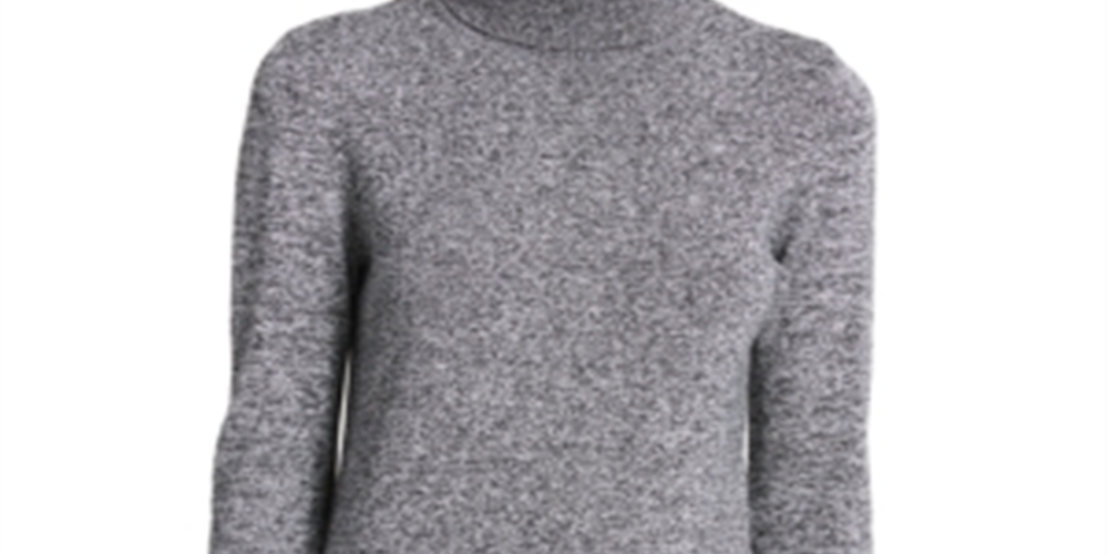Calvin Klein Women's Long Sleeve Turtle Neck Sweater Gray Size X-Large