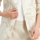 Alfani Women's Floral Print 3/4 Sleeve Blazer Beige Size Large