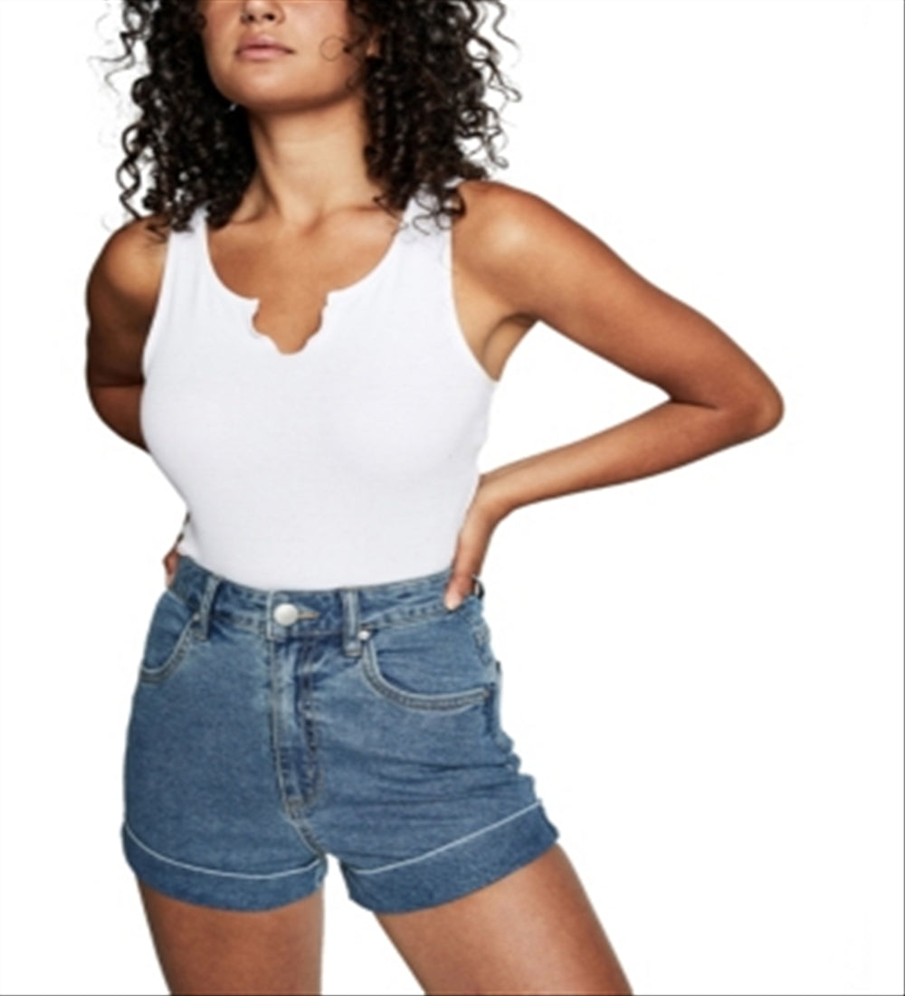 Cotton on Women's High Rise Classic Stretch Denim Short Blue Size 10