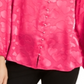Alfani Women's Heart-Print Faux-Pearl Button Blouse Red Size Small