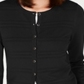 Charter Club Women's Textured Cardigan Sweater Black Size Petite Small