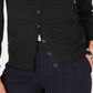 Charter Club Women's Textured Cardigan Sweater Black Size Petite Small