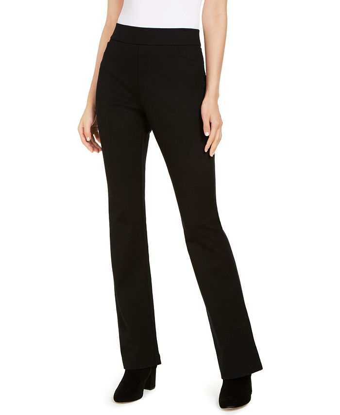 INC International Concepts Women's Pocketed Boot Cut Pants Black Size 12