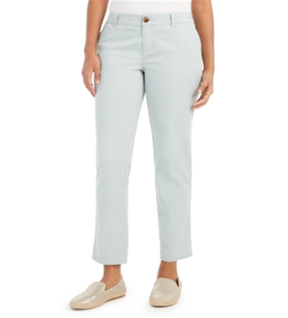 Style & Co Women's Straight Leg Chino Pants Blue Size 10