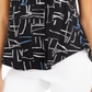 Alfani Womens Printed Short Sleeve Multi Small Knit Top Black Size Small