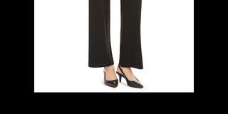 Alfani Women's Stretch High Rise Wide Leg Pants Black Size Large
