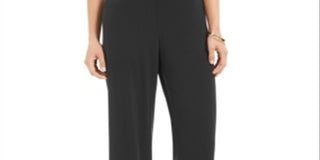 Alfani Women's Stretch High Rise Wide Leg Pants Black Size Large