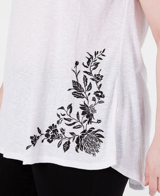 Seven7 Jeans Women's Trendy Plus Ruched Back Top White Size 1X