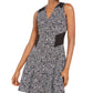 Michael Kors Women's Petal Print Dress Black Size Petite Large
