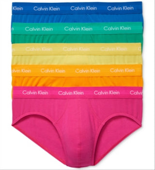 Calvin Klein Men's Pride 5 Pack Hip Briefs Pink Size L