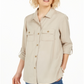 Charter Club Women's Utility Shirt Brown Size Small