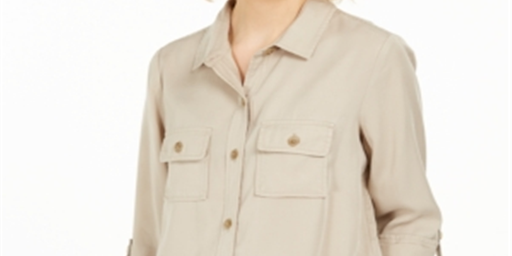 Charter Club Women's Utility Shirt Brown Size Small