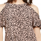 INC International Concepts Women's Dalmation Printed Cold Shoulder Blouse Pink Size Small