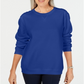 Karen Scott Women's Long Sleeve Crewneck Sweatshirt Blue Size XXL