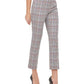 Tommy Hilfiger Women's Scarlet Glen Plaid Straight Leg Dress Pants Brown Size 14
