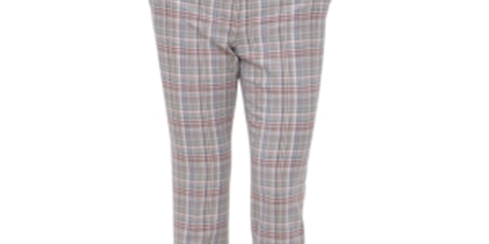 Tommy Hilfiger Women's Scarlet Glen Plaid Straight Leg Dress Pants Brown Size 14