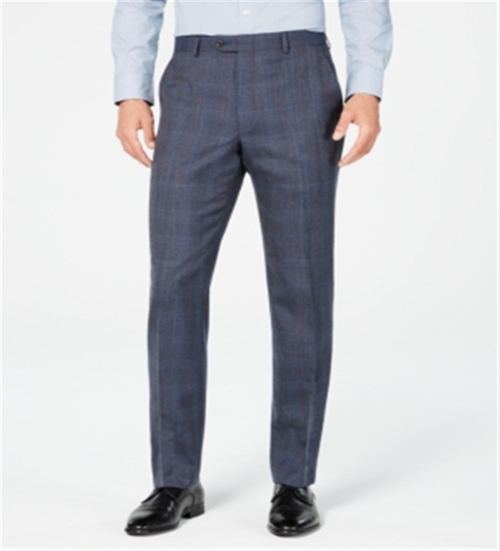 Michael Kors Men's Tattersall Classic Fit Suit Separate Blue Size 33X30