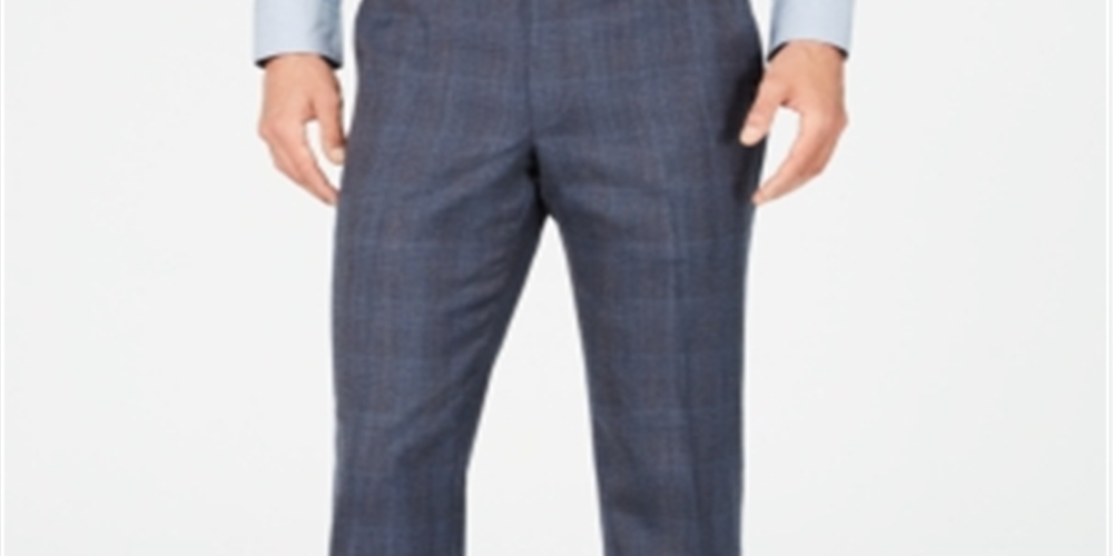 Michael Kors Men's Tattersall Classic Fit Suit Separate Blue Size 33X30