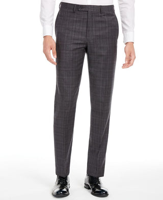Calvin Klein Men's X Slim Fit Stretch Plaid Suit Separate Pants Gray Size 30X30