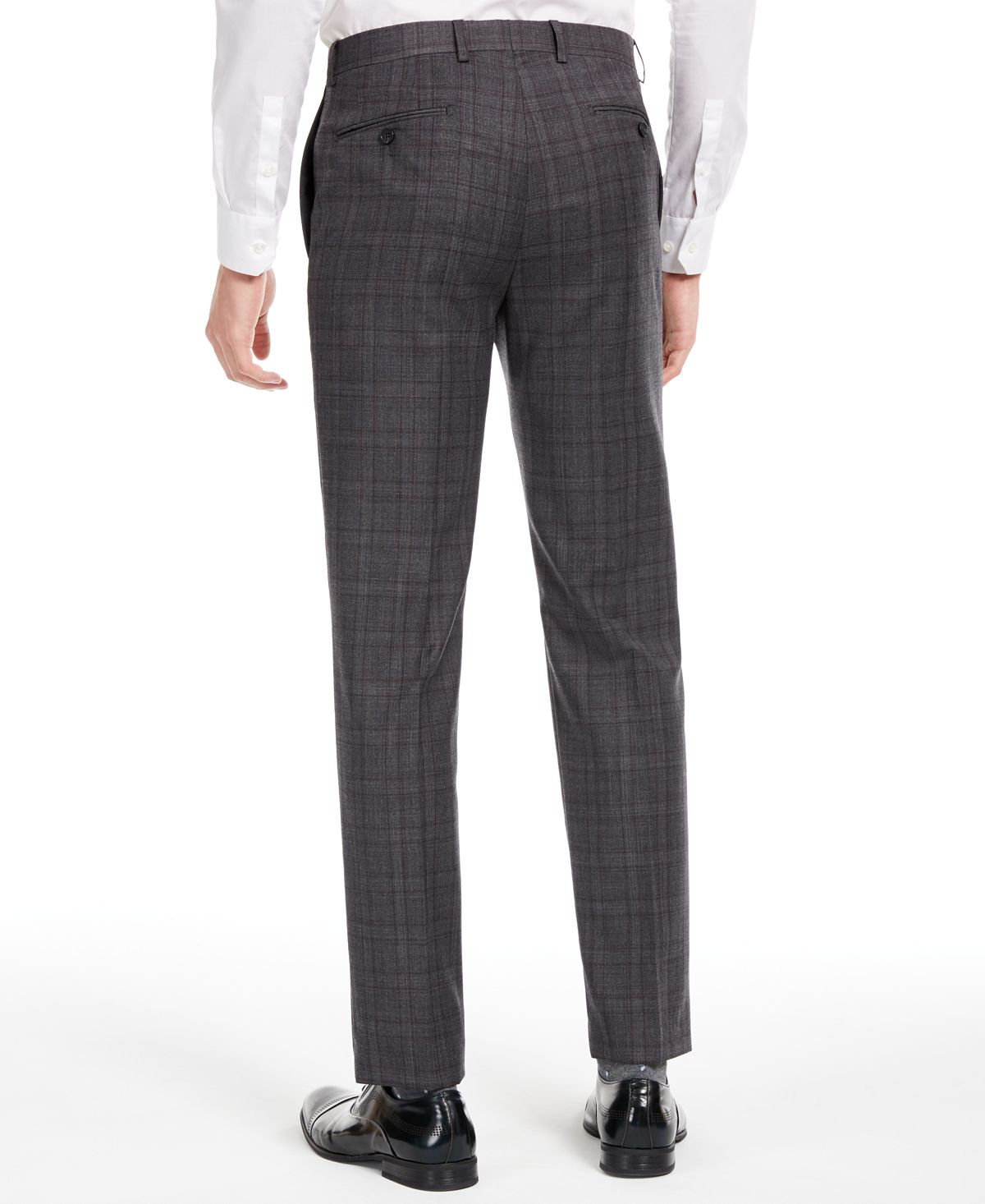 Calvin Klein Men's X Slim Fit Stretch Plaid Suit Separate Pants Gray Size 30X30