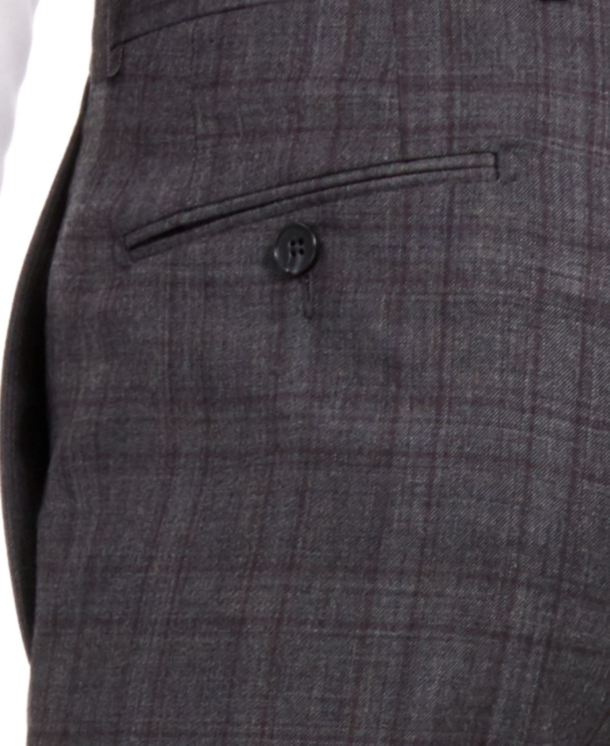 Calvin Klein Men's X Slim Fit Stretch Plaid Suit Separate Pants Gray Size 30X30