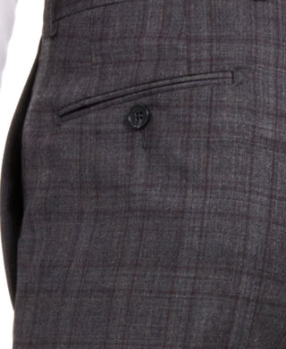 Calvin Klein Men's X Slim Fit Stretch Plaid Suit Separate Pants Gray Size 30X30