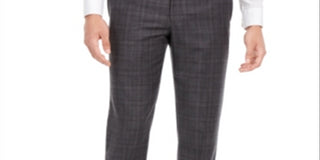 Calvin Klein Men's X Slim Fit Stretch Plaid Suit Separate Pants Gray Size 30X30