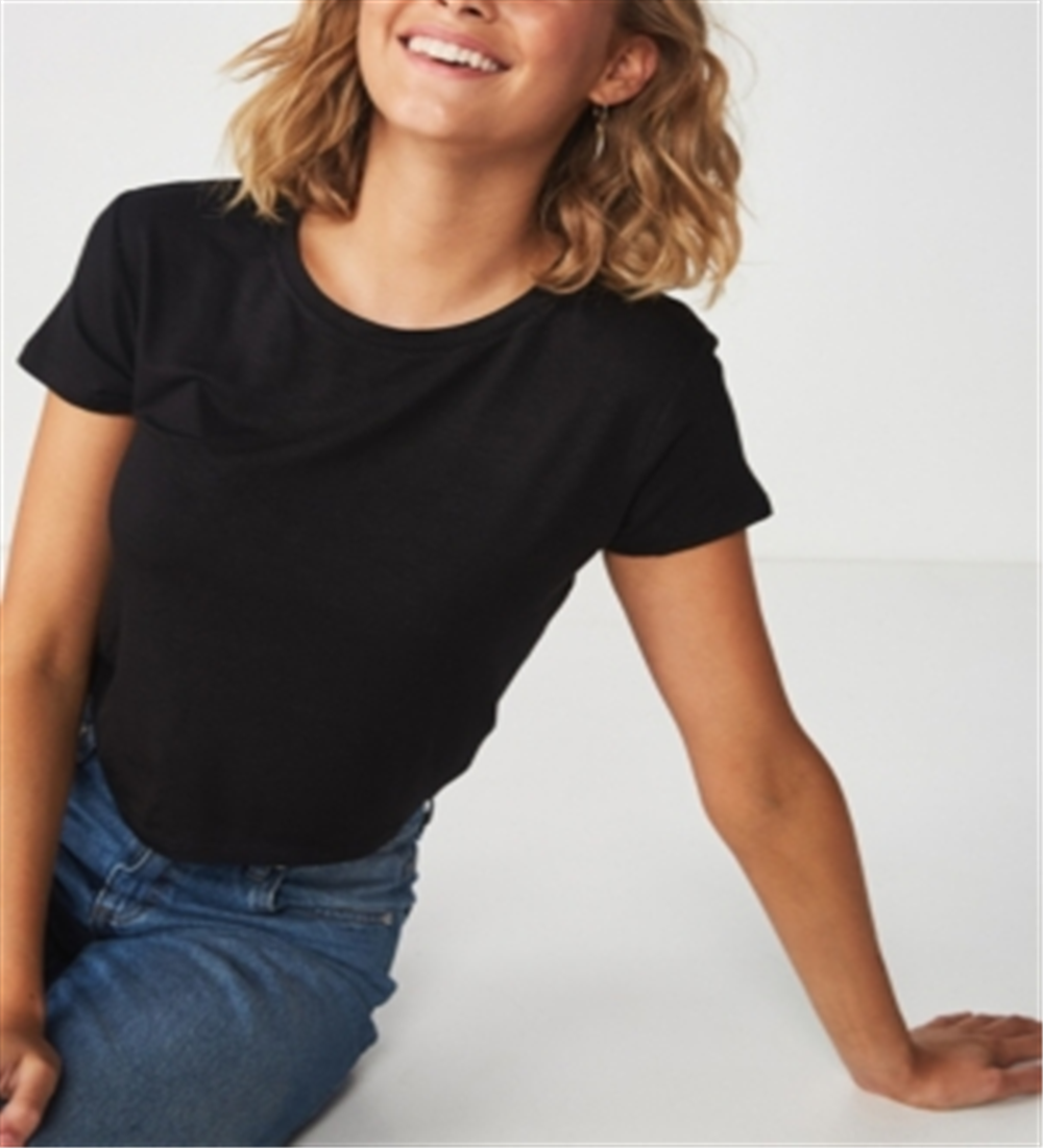 Cotton on Women's the Baby Tee Black Size X-Large