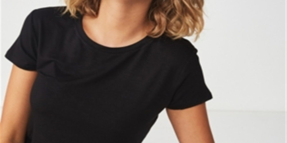 Cotton on Women's the Baby Tee Black Size X-Large