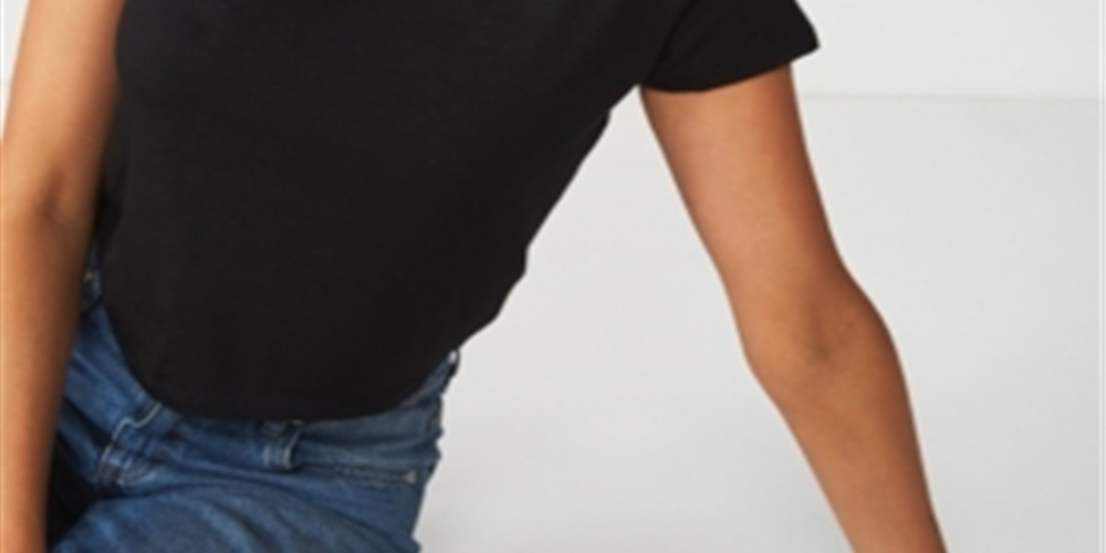 Cotton on Women's the Baby Tee Black Size X-Large