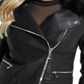 Guess Women's Faux Leather Faux Fur Motorcycle Jacket Black Size X-Large