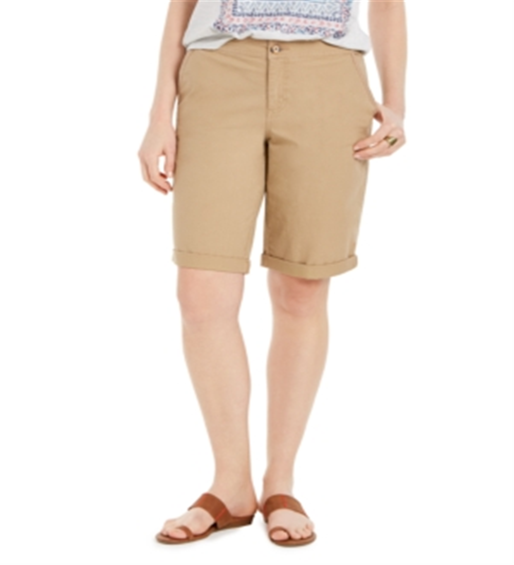 Style & Co Women's Cuffed Bermuda Shorts  Brown Size 8