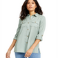 Charter Club Women's Utility Shirt Green Size Small