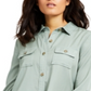 Charter Club Women's Utility Shirt Green Size Small