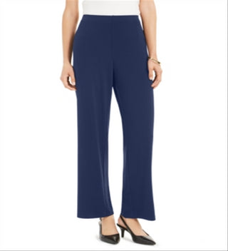 Alfani Women's High Rise Stretch Straight Leg Pants Blue Size Medium