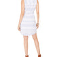 Style & Co Women's Cotton Striped Split Neck Sleeveless Dress Blue Size X-Large