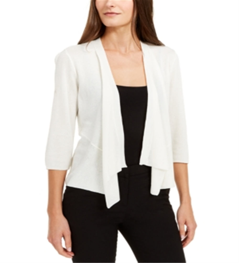 Alfani Women's Draped Open Front Cardigan Tan Size X-Large