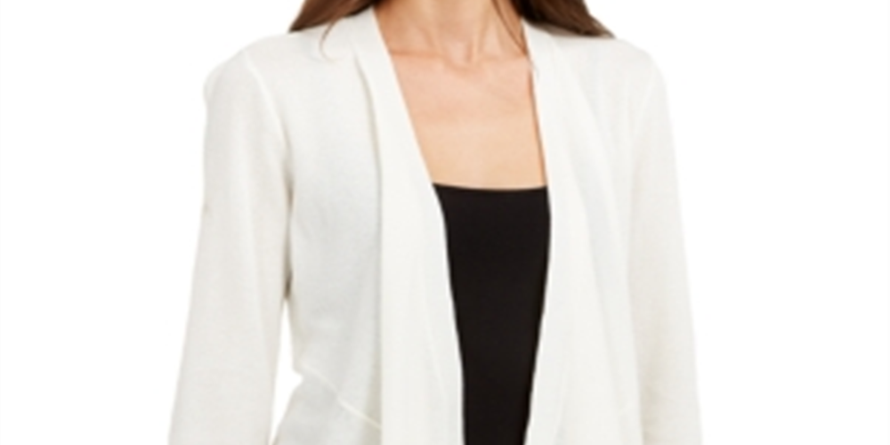 Alfani Women's Draped Open Front Cardigan Tan Size X-Large