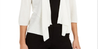 Alfani Women's Draped Open Front Cardigan Tan Size X-Large