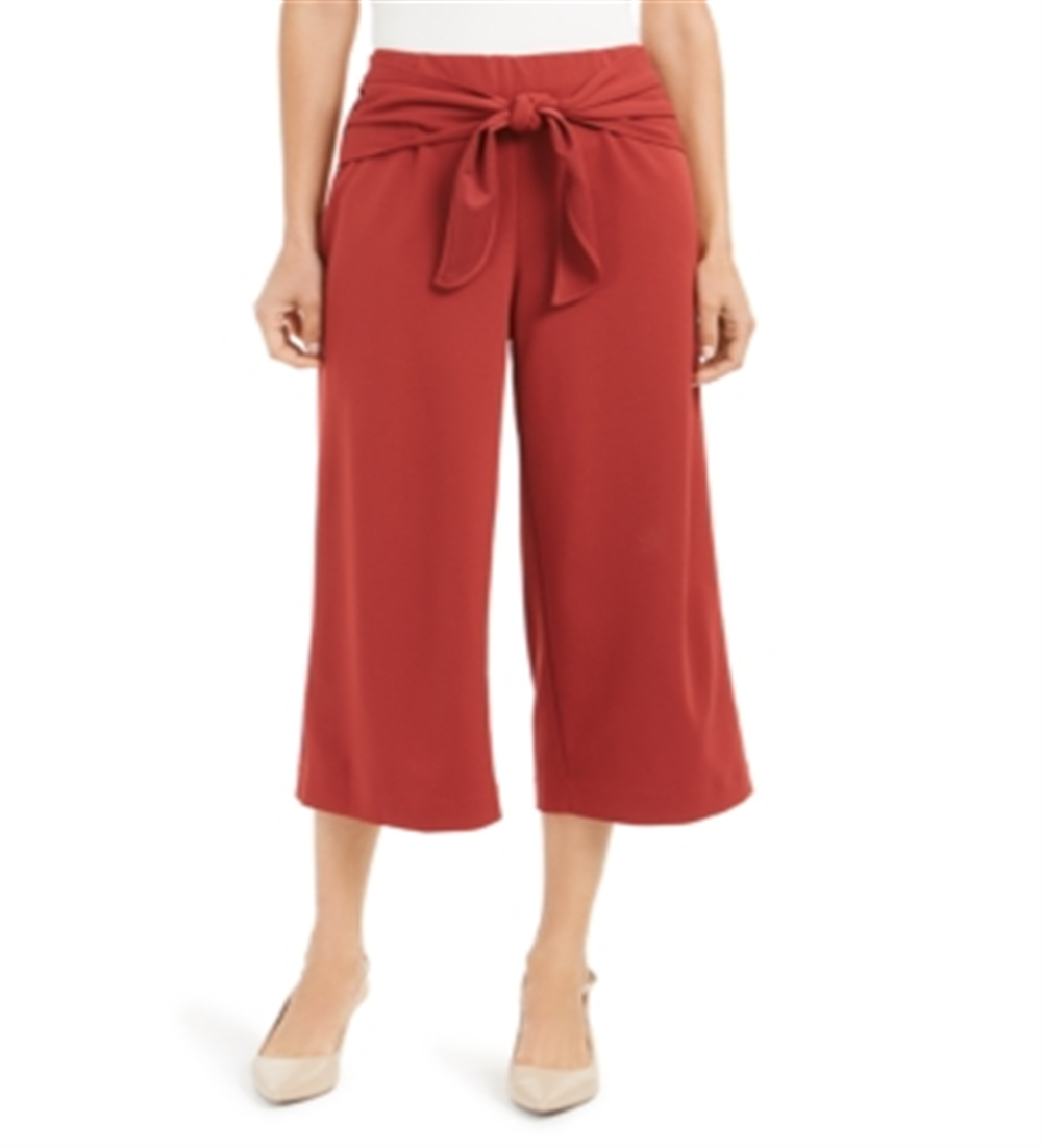 Alfani Women's  Tie-Front Culotte Pants Red Size 0