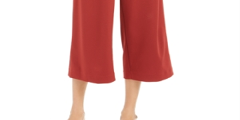 Alfani Women's  Tie-Front Culotte Pants Red Size 0