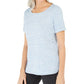 Karen Scott Women's Space Dyed Top -Blue Size Large