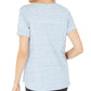 Karen Scott Women's Space Dyed Top -Blue Size Large