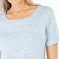 Karen Scott Women's Space Dyed Top -Blue Size Large