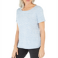 Karen Scott Women's Space Dyed Top -Blue Size Large